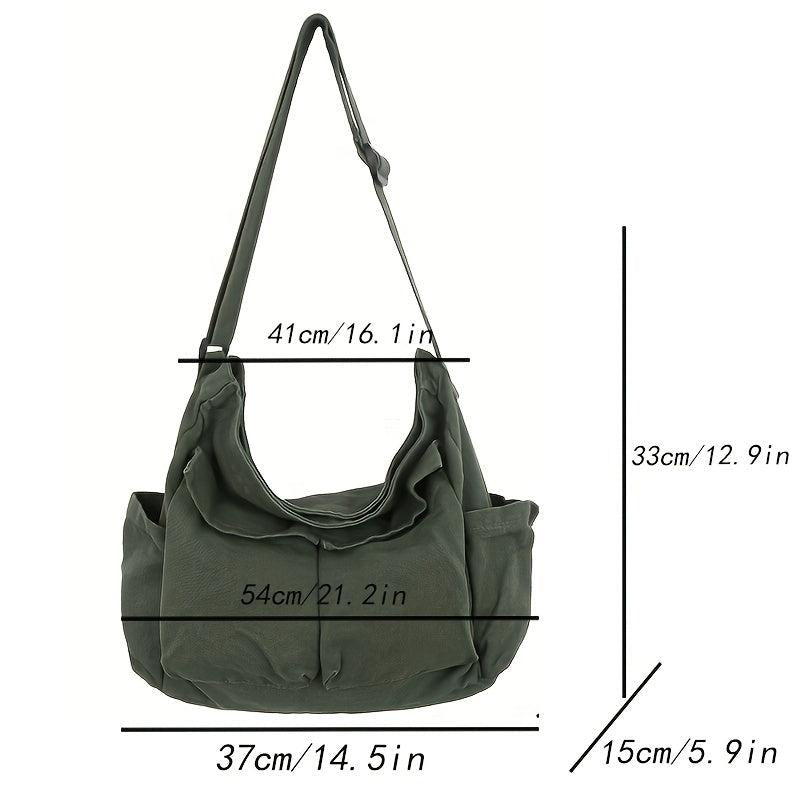 Canvas Crossbody Bag Retro Messenger Large Capacity Travel Shoulder Bag