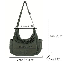 Canvas Crossbody Bag Retro Messenger Large Capacity Travel Shoulder Bag