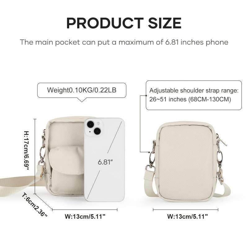 Minimalist Small Shoulder Bag Zipper Crossbody Bag Coin Purse
