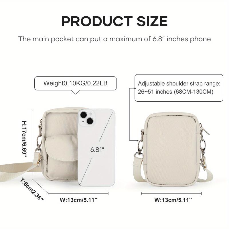 Minimalist Small Shoulder Bag Zipper Crossbody Bag Coin Purse