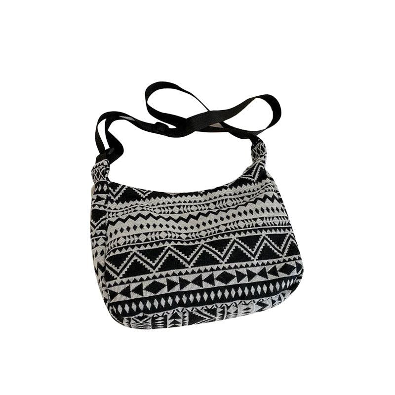 Geometric Pattern Canvas Shoulder Bag for Work