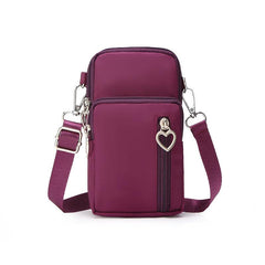 Nylon Zipper Phone Bag Coin Purse Small Shoulder Bag