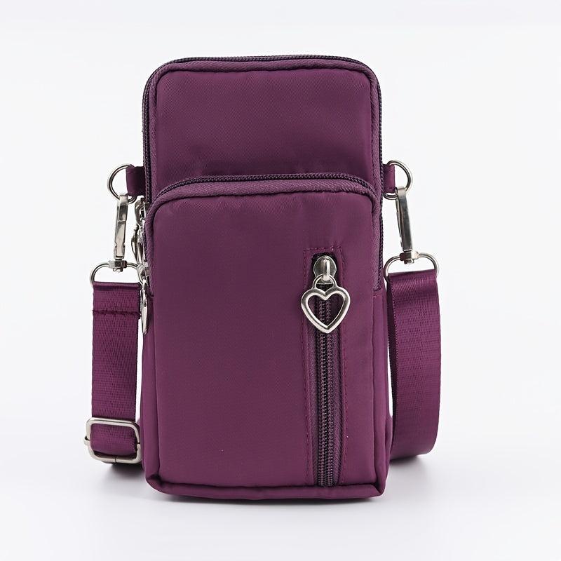Nylon Zipper Phone Bag Coin Purse Small Shoulder Bag