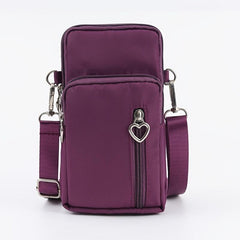 Nylon Zipper Phone Bag Coin Purse Small Shoulder Bag