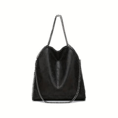 Soft Leather Top Handle Casual Pocket Ladies Tote Chain Shoulder Bag