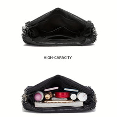 Soft Leather Top Handle Casual Pocket Ladies Tote Chain Shoulder Bag