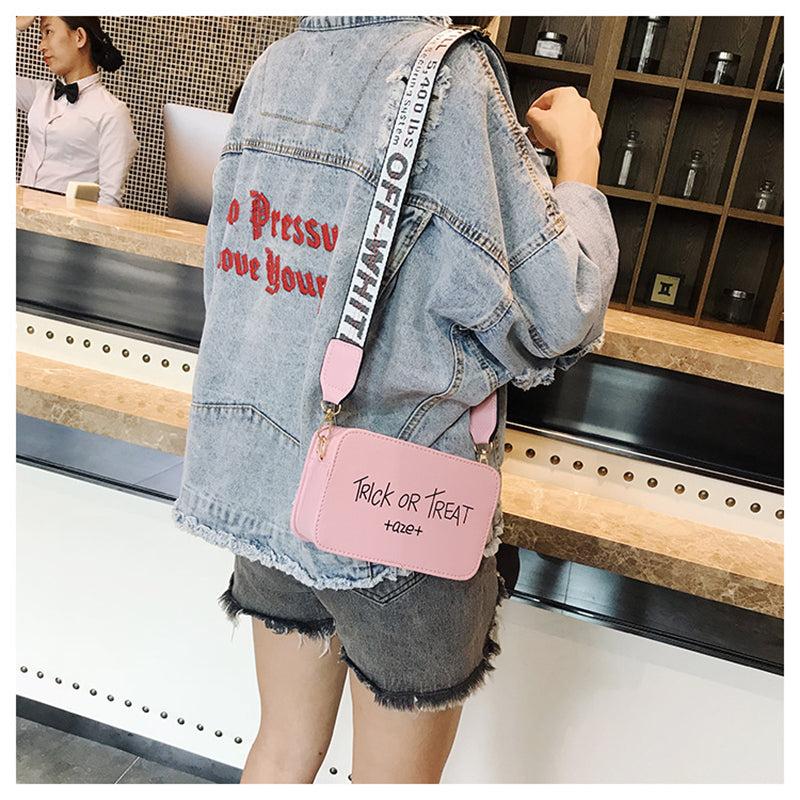 Trick Or Treat Square Purse Crossbody Bag Halloween Shoulder Candy Bag