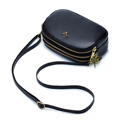 Metal Decor Crossbody Bag Leather Shoulder Purse