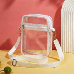 Clear Crossbody Bag PVC Square Phone Purse Zipper Beach Shoulder Bag 9 Inch