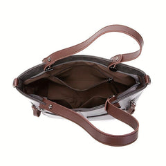 Large Capacity PU Leather Tote Bag Shoulder Bag