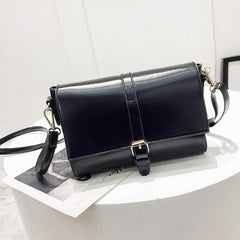 Vintage Square Crossbody Bag PU Leather Textured Flap Bag Purse