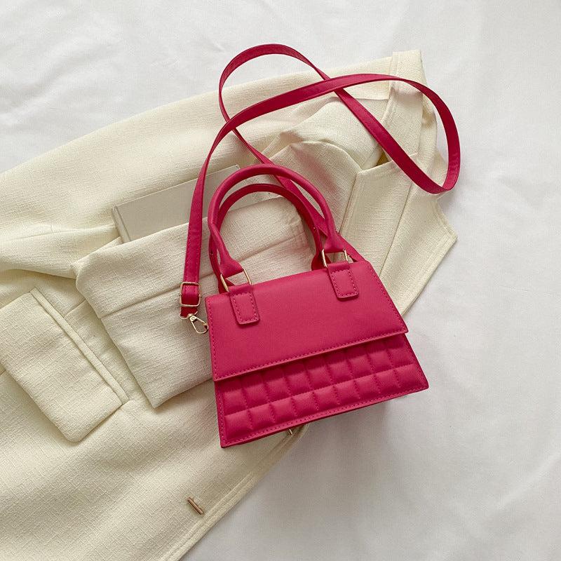 Mini Lattice Pattern Handheld Crossbody Bag PU Leather Classic Bag