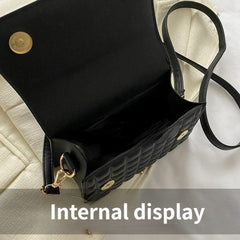 Mini Lattice Pattern Handheld Crossbody Bag PU Leather Classic Bag