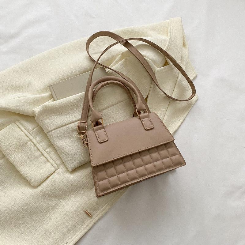 Mini Lattice Pattern Handheld Crossbody Bag PU Leather Classic Bag