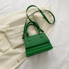 Mini Lattice Pattern Handheld Crossbody Bag PU Leather Classic Bag