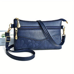 Flower Embossed Crossbody Bag for Women