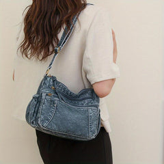 Vintage Crossbody Bag PU Leather Textured Purse