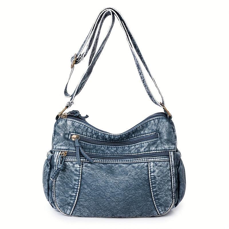 Vintage Crossbody Bag PU Leather Textured Purse