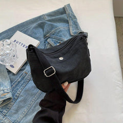 Casual Canvas Crossbody Bag Solid Shoulder Zipper Bag