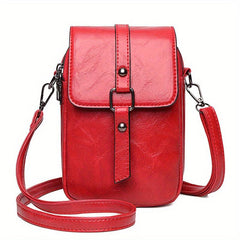 PU Leather Detachable Strap Shoulder Bag Flap Zipper Crossbody Bag