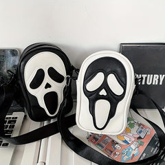 Ghost Halloween Crossbody Bag Funny Skull Shape Shoulder Bag