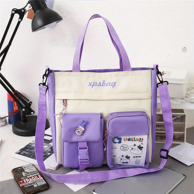 Preppy Style Crossbody Bag Pockets Front Shoulder Bag