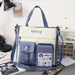 Preppy Style Crossbody Bag Pockets Front Shoulder Bag
