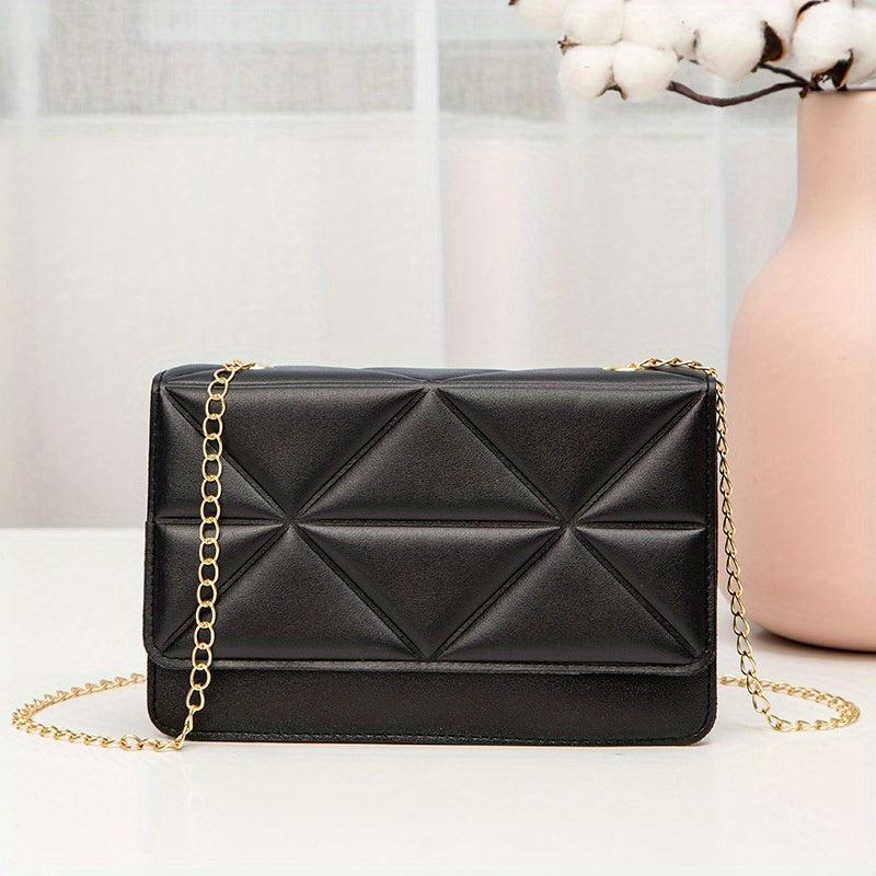 Quilted Crossbody Bag Casual PU Leather Handbag Women's Shoulder & Phone Bag