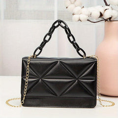 Quilted Crossbody Bag Casual PU Leather Handbag Women's Shoulder & Phone Bag