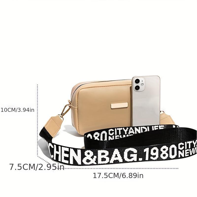 Minimalist Square Shoulder Bag All Match Crossbody Bag With Wide Strap Purse