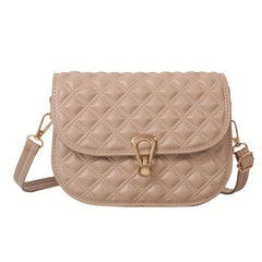 Minimalist Solid Saddle Bag All Match Flap Shoulder Bag