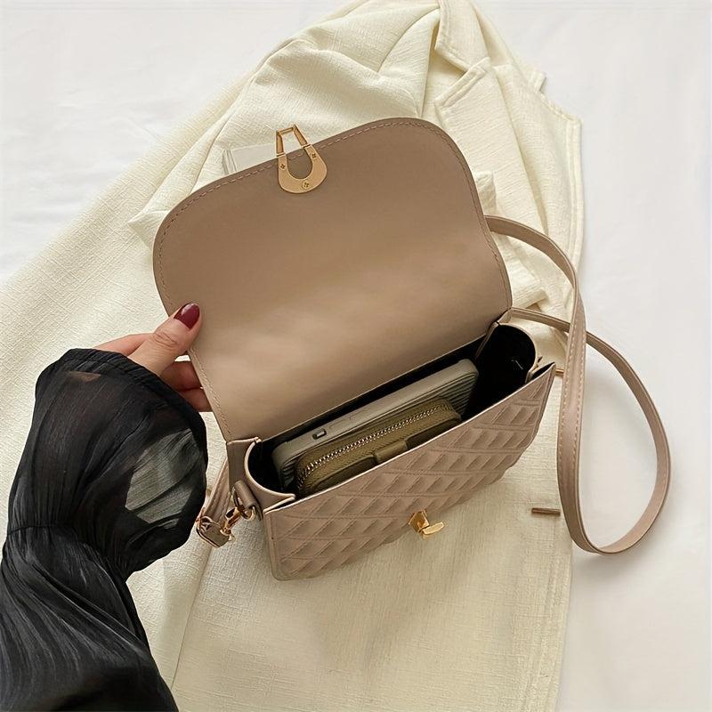 Minimalist Solid Saddle Bag All Match Flap Shoulder Bag