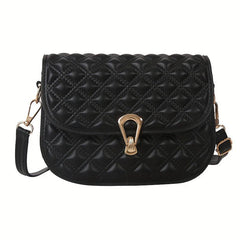 Minimalist Solid Saddle Bag All Match Flap Shoulder Bag