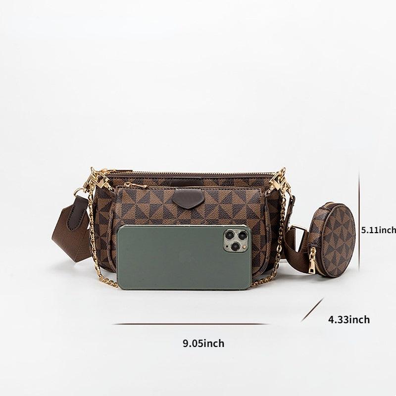 Geo Pattern Crossbody Bag with Coin Purse