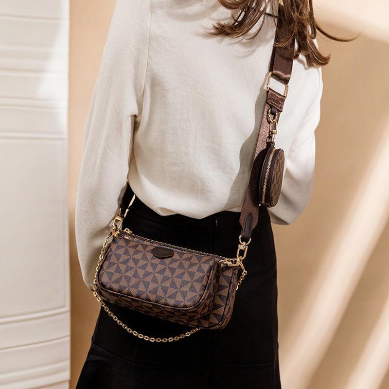 Geo Pattern Crossbody Bag with Coin Purse