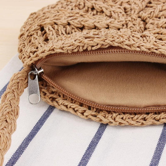 Straw Round Bag Tassel Crossbody Bag Women's Woven Beach Bag