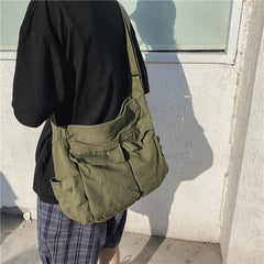 Women's Canvas Messenger Bag Large Capacity Crossbody Bag