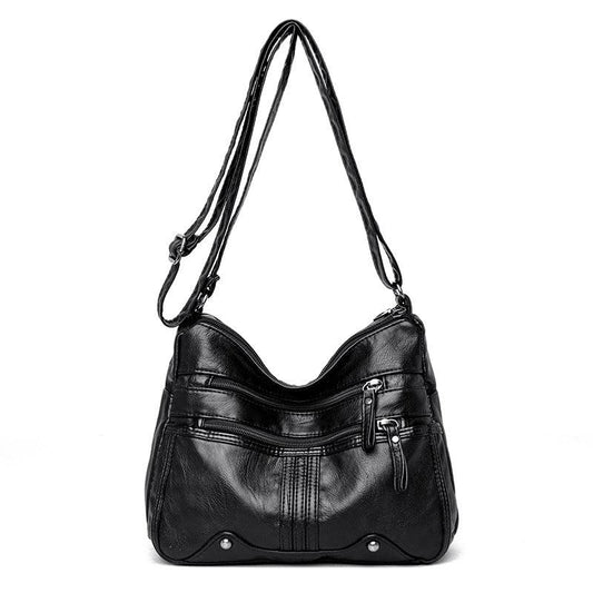Studded Decor Crossbody Bag Women's Pocket Purse PU Leather Shoulder Bag