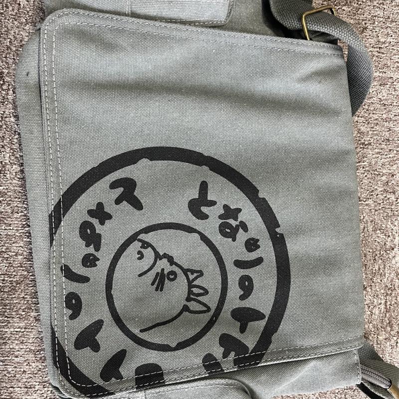 Vintage Canvas Messenger Bag Cartoon Print Crossbody Bag For School & Travel