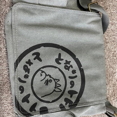 Vintage Canvas Messenger Bag Cartoon Print Crossbody Bag For School & Travel