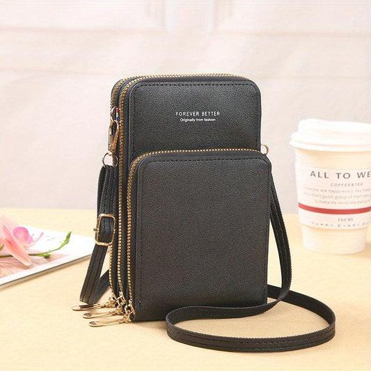Touch Screen Crossbody Mobile Phone Bag Women's Zipper Around Coin Purse
