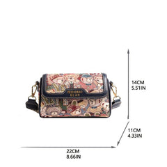 Small Bear Jacquard Shoulder Bag Cartoon Flap Cylinder Purse