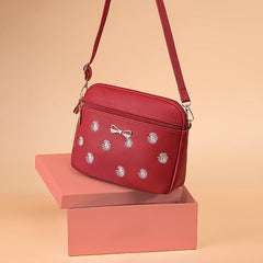 Classic Daisy Embroidery Shoulder Bag All Match Crossbody Bag