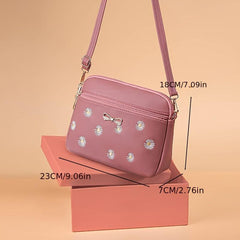 Classic Daisy Embroidery Shoulder Bag All Match Crossbody Bag
