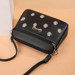 Classic Daisy Embroidery Shoulder Bag All Match Crossbody Bag