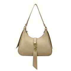 Metal Decoration Shoulder Bag Minimalist Faux Leather Underarm Bag