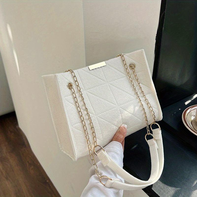 Felt Crossbody Bag Chain Shoulder Handbag