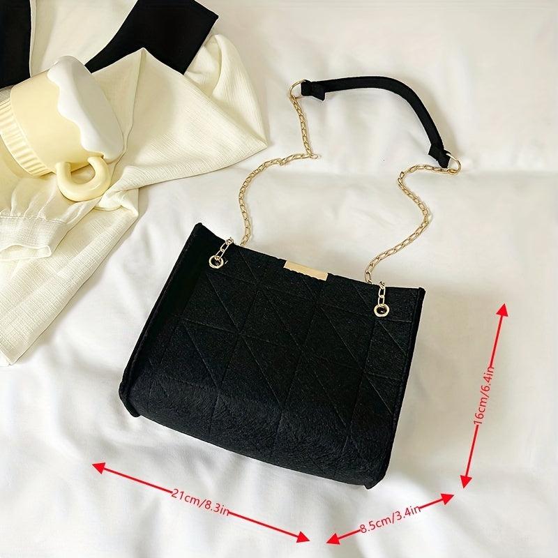 Felt Crossbody Bag Chain Shoulder Handbag