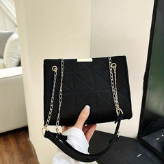 Felt Crossbody Bag Chain Shoulder Handbag