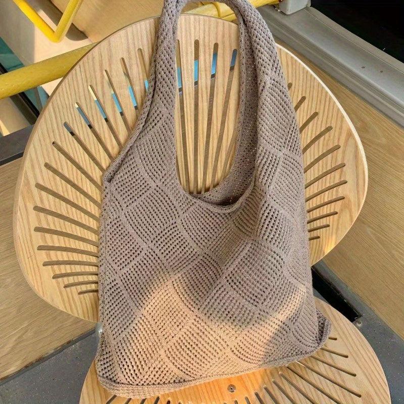 Summer Beach Hollow Hobo Bag Large Capacity Tote Bag Women's Casual Shoulder Bag